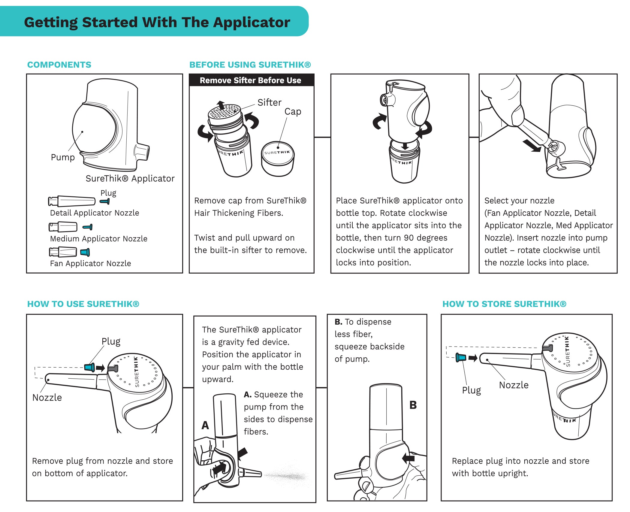 Twist-On Pump Applicator & Hairline Applicator Comb