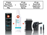 SureThik Hair Fibers 30g - Pack of 14 + 1 Holding Spray + 1 Applicator & Comb Combo